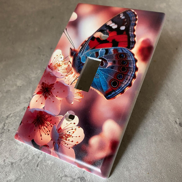 Light Switch Plate Cover Beautiful Butterfly Home Art Deco 1-Gang Single Toggle