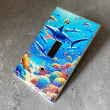 Light Switch Plate Cover Shark Ocean Sea Home Art Deco 1-Gang Single Toggle